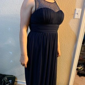 This beautiful navy blue dress!